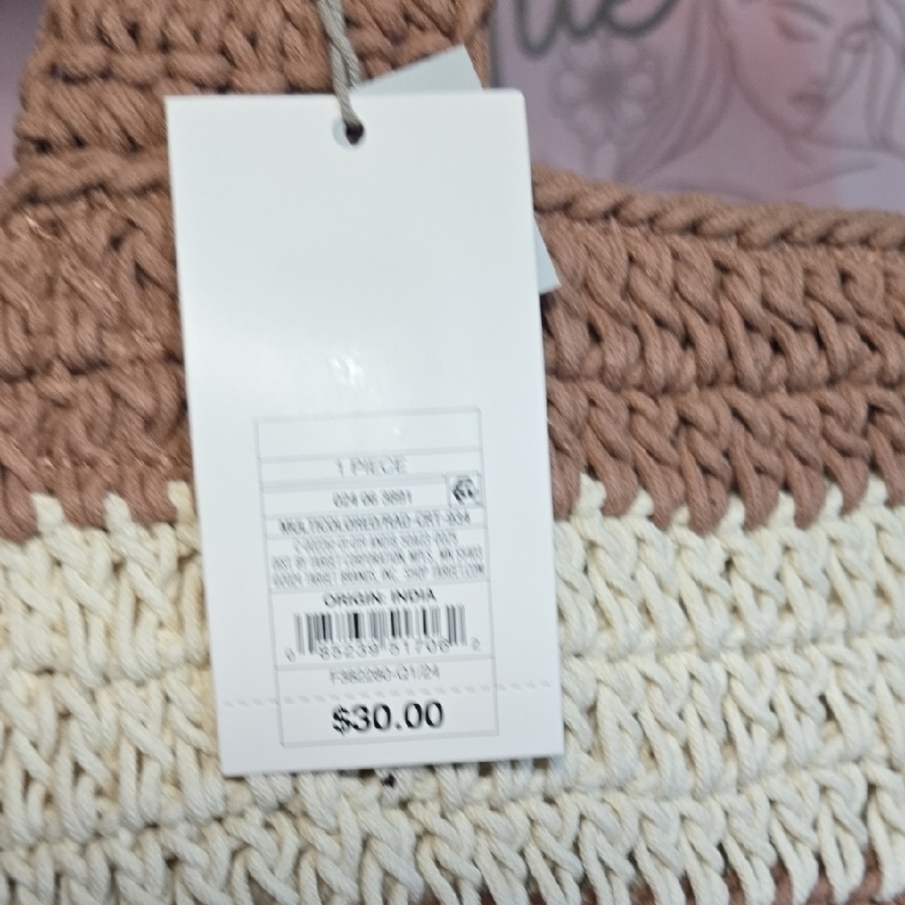 a new day Brown and Cream Woven Tote - Picture 3 of 9